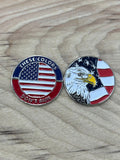 Medallions for Walking Sticks (American Flag and Eagle) “These colors Don’t Run”