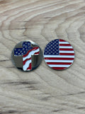 Medallions for Walking Sticks (Christian Cross and American Flag) Cross and Flag