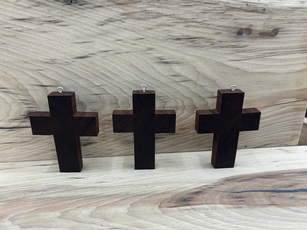 Small Wooden Crosses - Walnut (Qty 3)