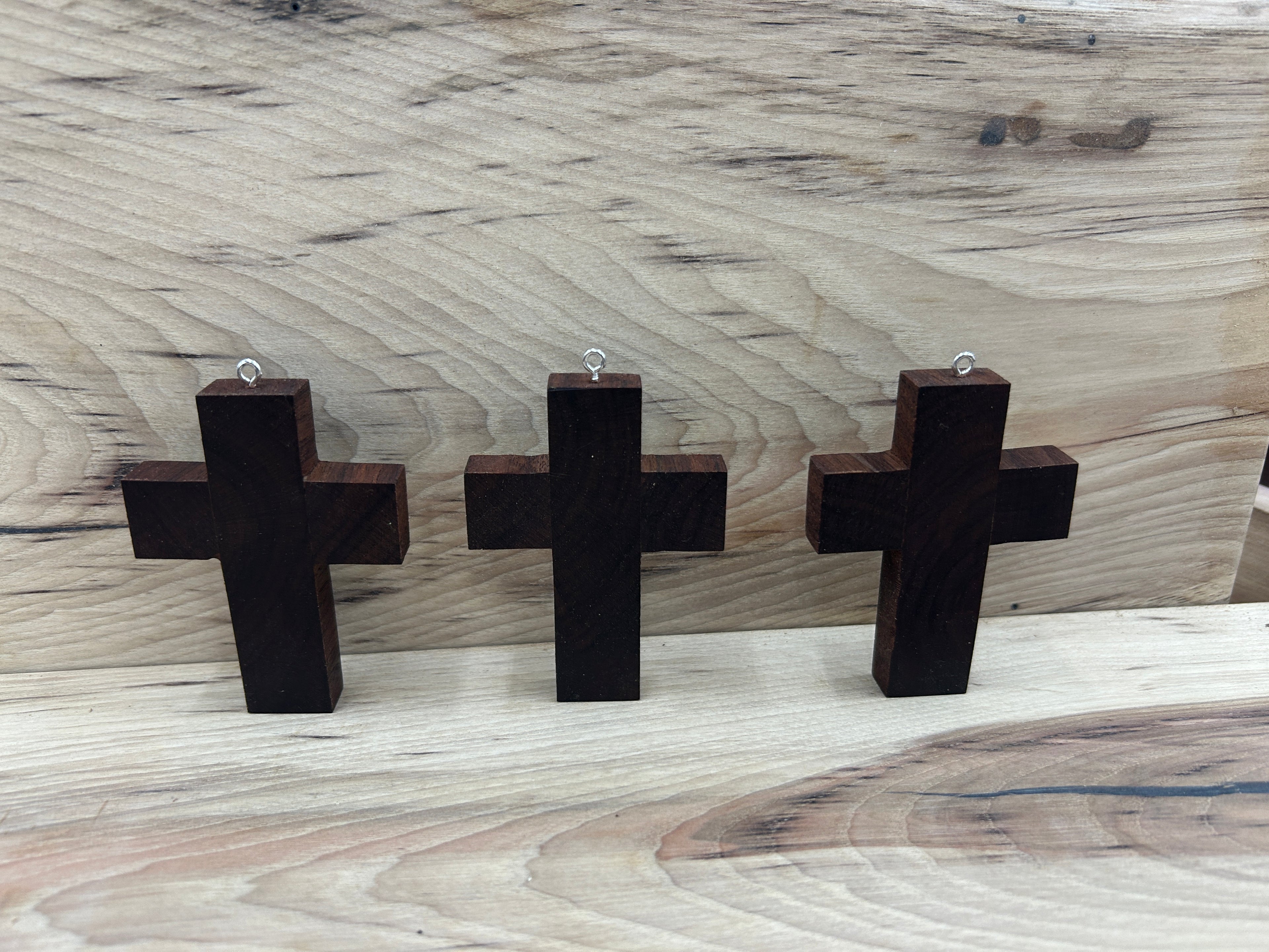 Small Wooden Crosses - Walnut (Qty 3)