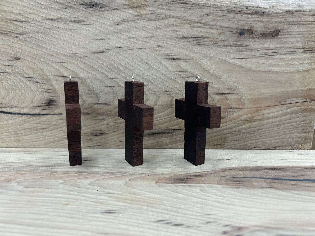 Small Wooden Crosses - Walnut (Qty 3)