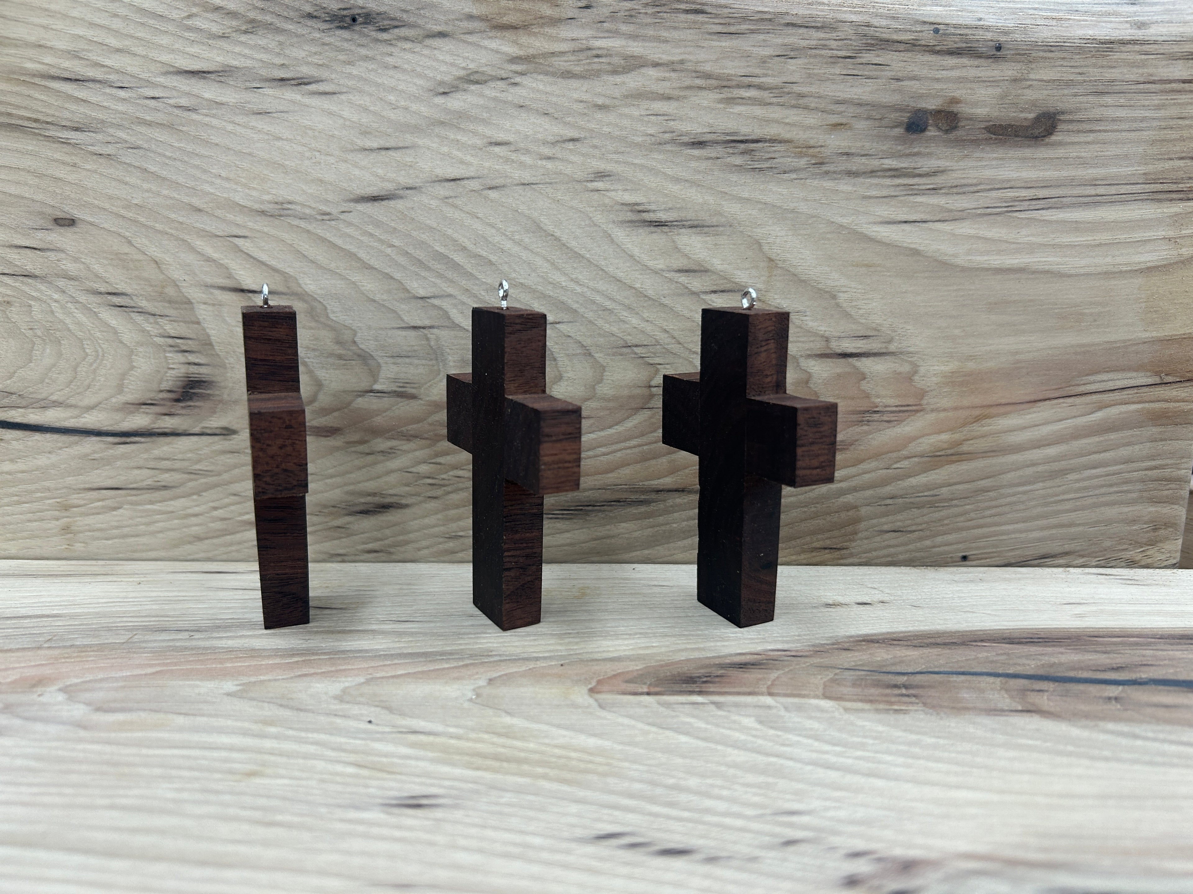 Small Wooden Crosses - Walnut (Qty 3)