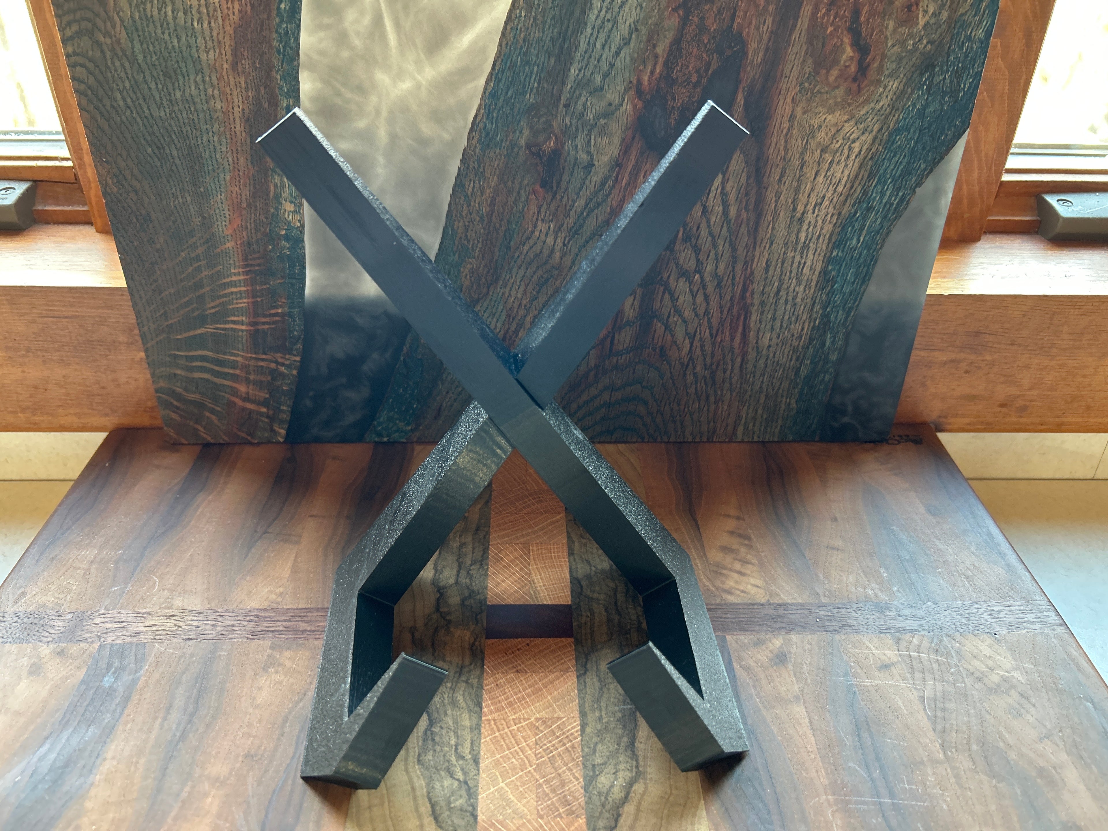 Board Stand, 3D Printed, PETG, Two Piece, X Pattern Black