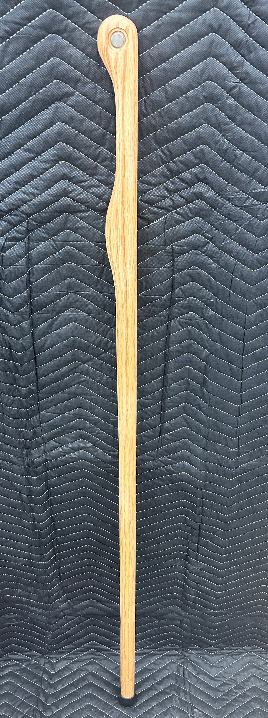 Walking Stick, Red Oak, Mountain Handle (Large Top and Grip), With Magnet for Medallions and Rubber Foot (Cut to Length)