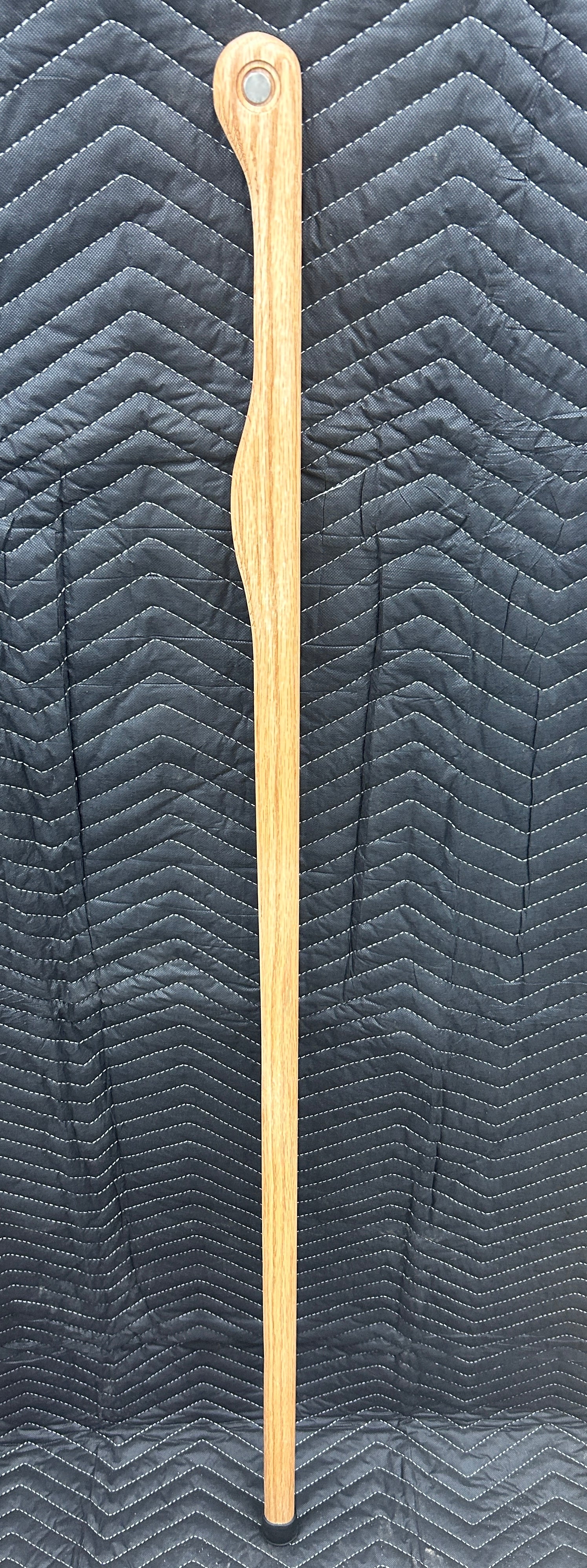 Walking Stick, Red Oak, Mountain Handle (Large Top and Grip), With Magnet for Medallions and Rubber Foot (Cut to Length)