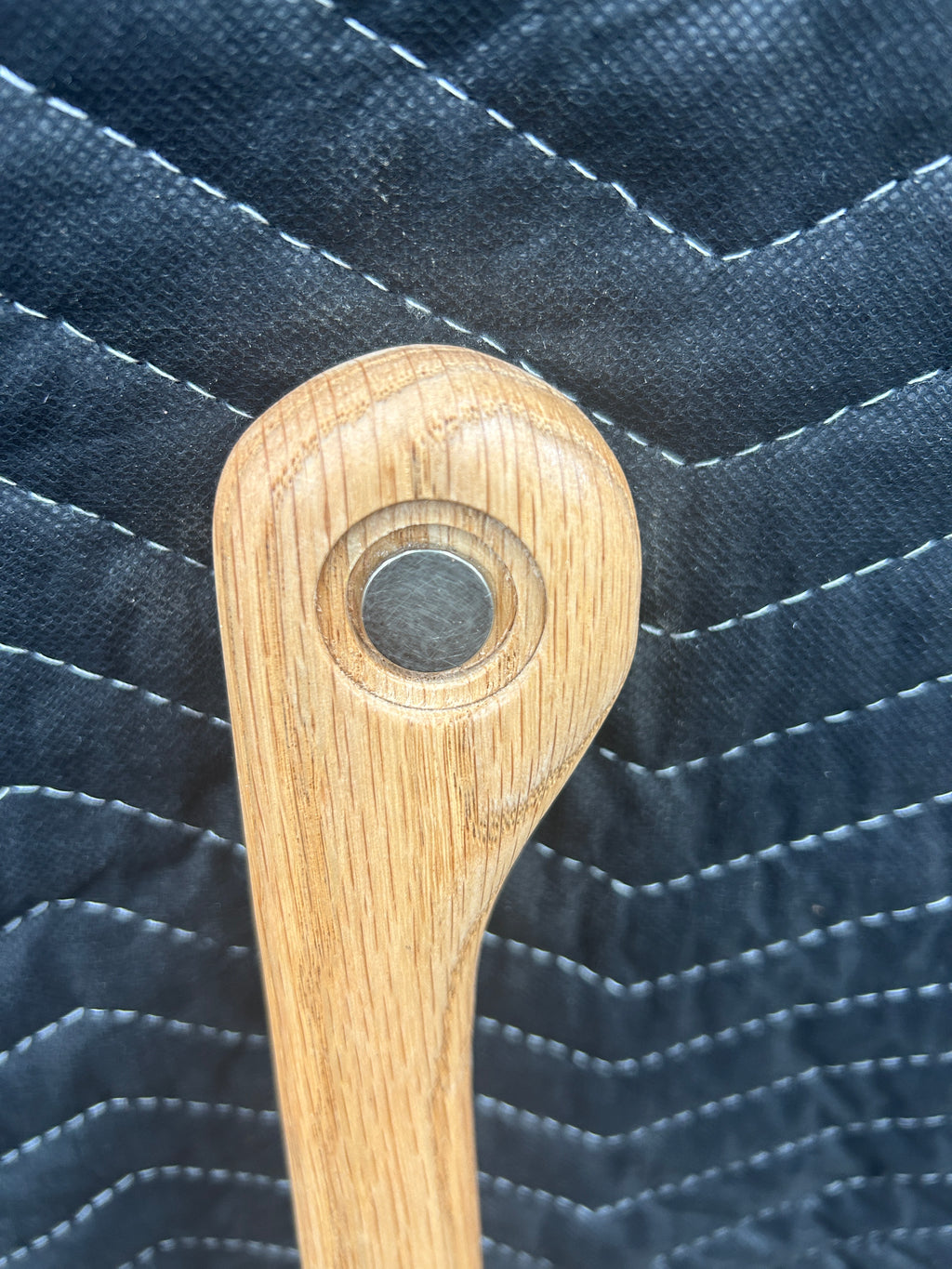 Walking Stick, Red Oak, Mountain Handle (Large Top and Grip), With Magnet for Medallions and Rubber Foot (Cut to Length)