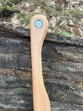 Walking Stick, Red Oak, Mountain Handle (Large Top and Grip), With Magnet for Medallions and Rubber Foot (Cut to Length)