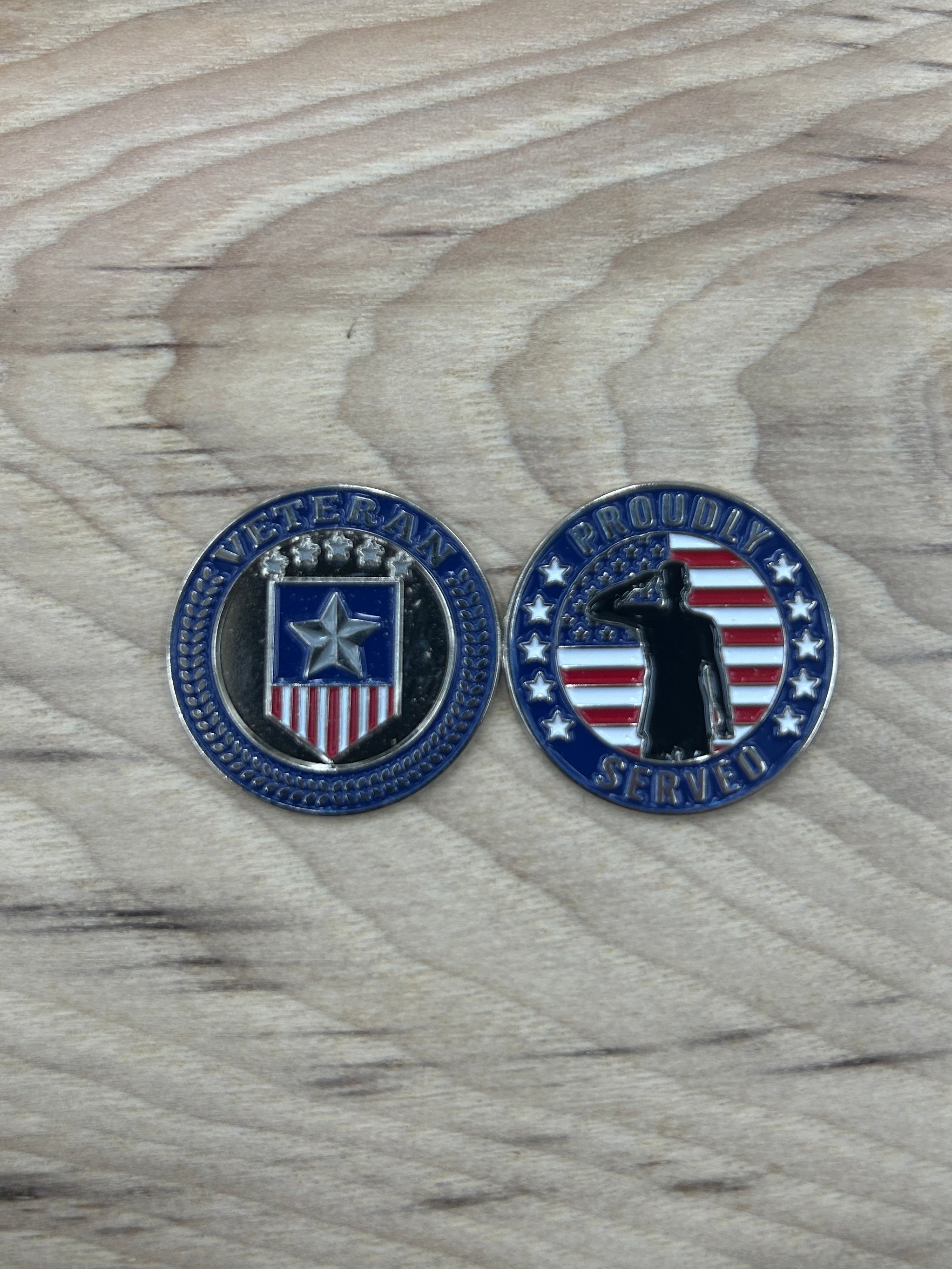 Medallions for Walking Sticks (Veteran) Shield and Salute