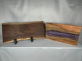 Charcuterie Board, Medium, Red Oak, Epoxy Live Edge River, Lilac Purple Pearl