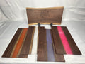Charcuterie Board, Medium, Walnut, Epoxy Live Edge River, Set of 4 Orange, Pearl, Pink Pearl, Purple