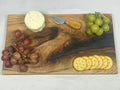 Charcuterie Board, Medium, Hickory, Epoxy Live Edge River, Black Pearl